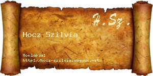 Hocz Szilvia névjegykártya